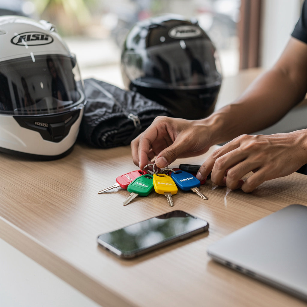 Caliskan Bike Rental Canggu motorcycle rental types - daily, weekly, monthly, annual rental options for Canggu exploration